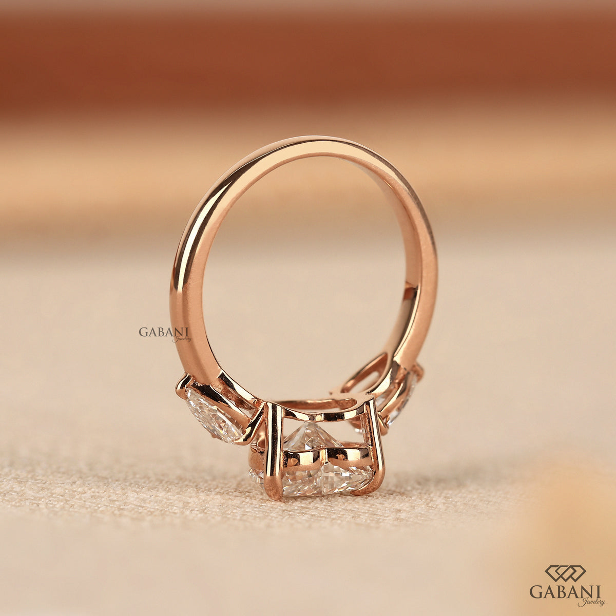 lab grown heart diamond engagement ring with side pears