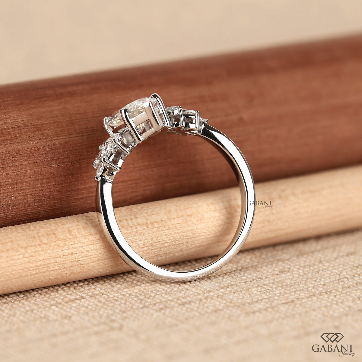 Marquise cut lab grown diamond ring designed for engagement wedding or anniversary wear