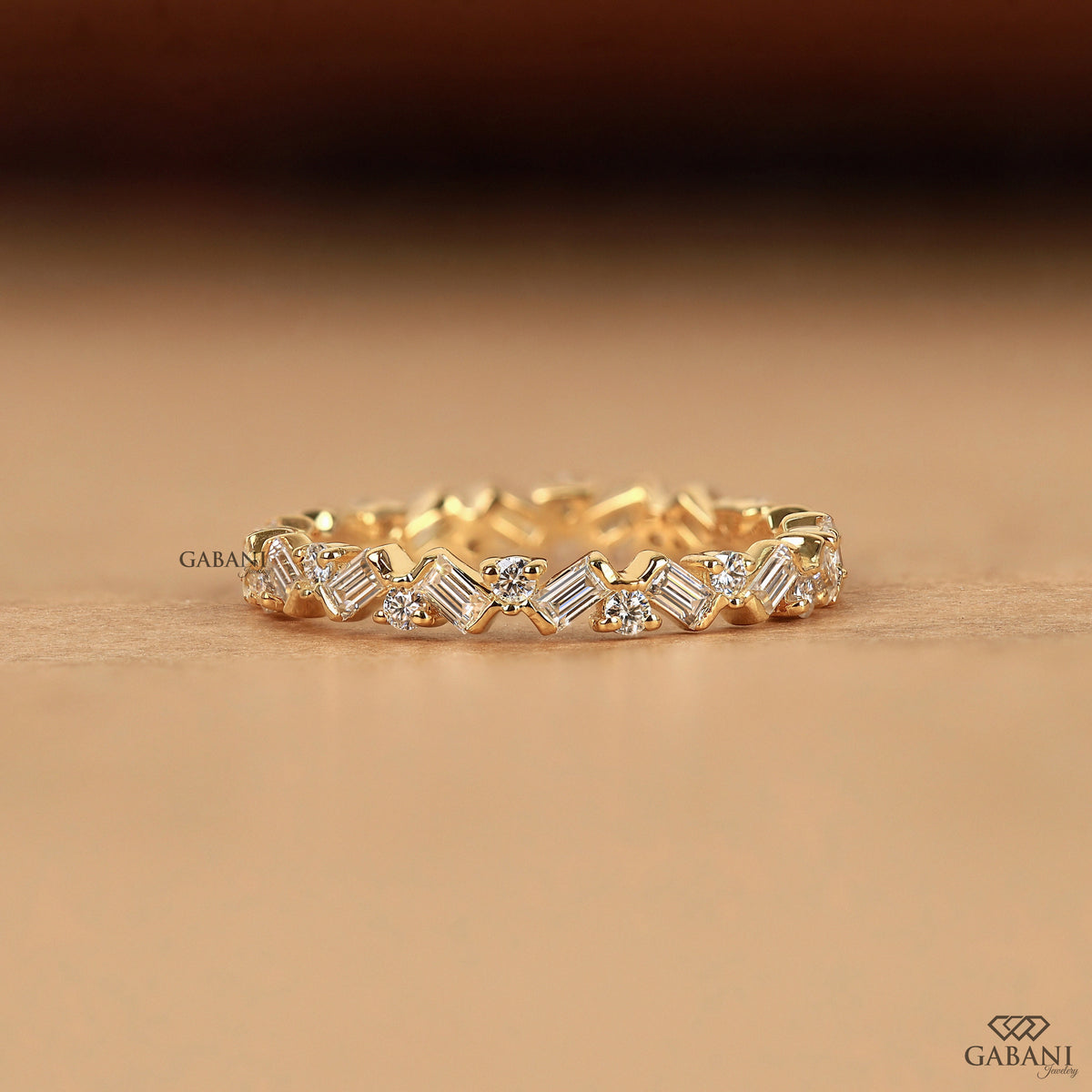 gabani jewelry zig zag lab grown diamond band baguette and round diamonds in gold