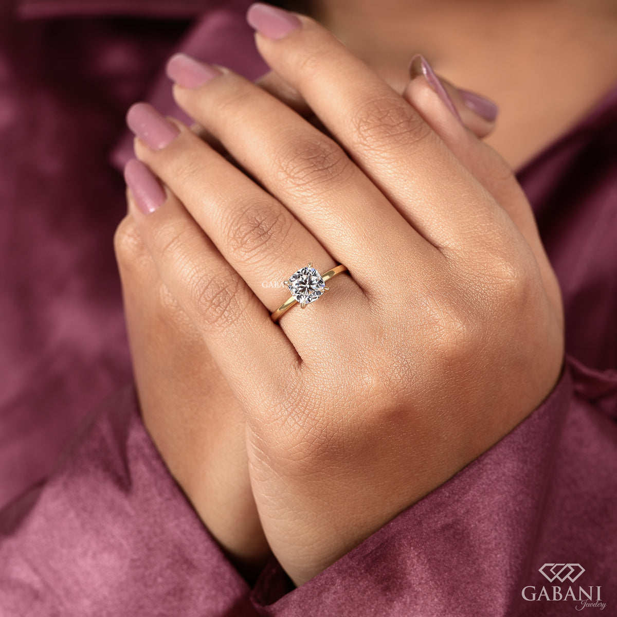 igi certified cushion cut lab grown diamond solitaire engagement ring
