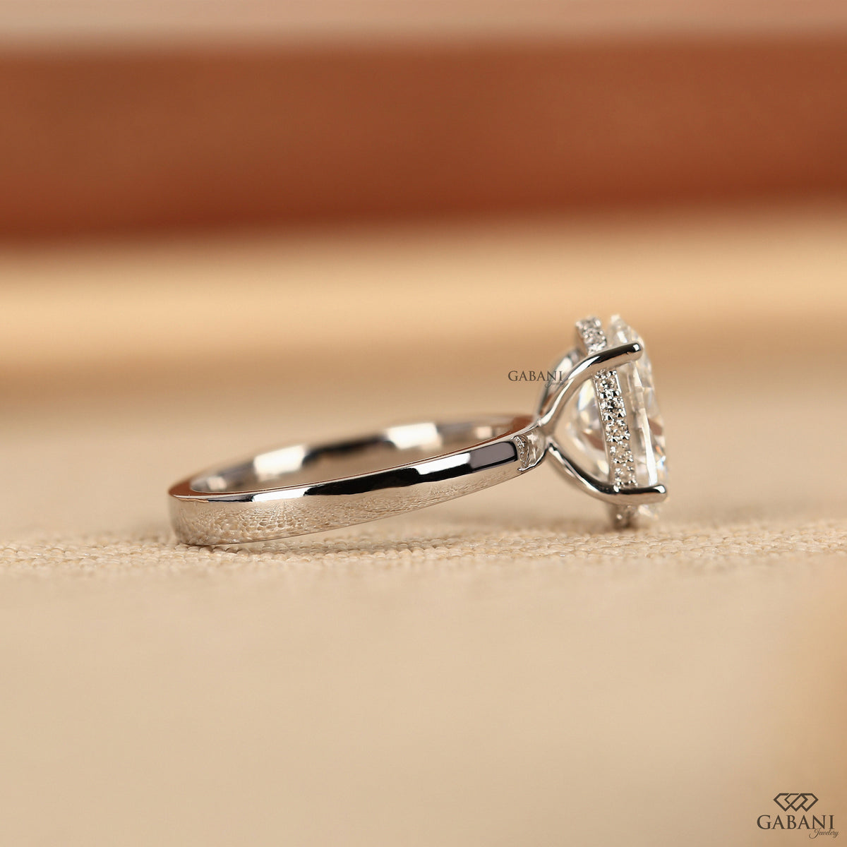 oval cut lab grown diamond ring with clean flat band design