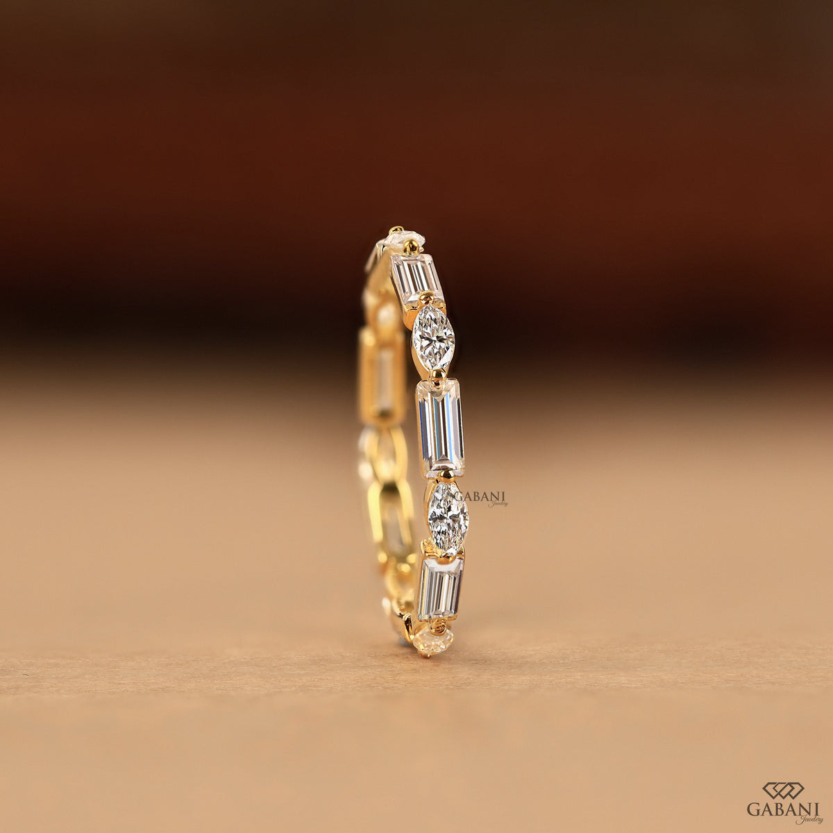gabani jewelry marquise baguette lab diamond wedding ring in gold