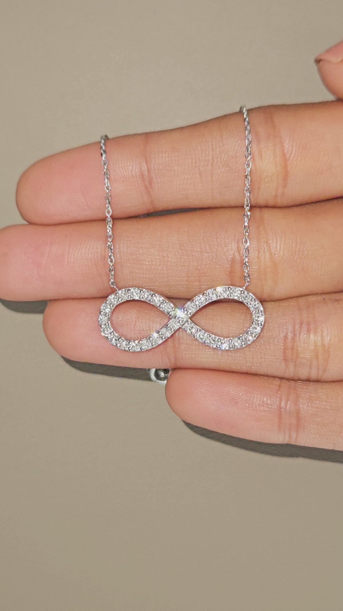 Infinity Style Diamond Pendant Necklace with Round Cut Lab Grown Diamonds