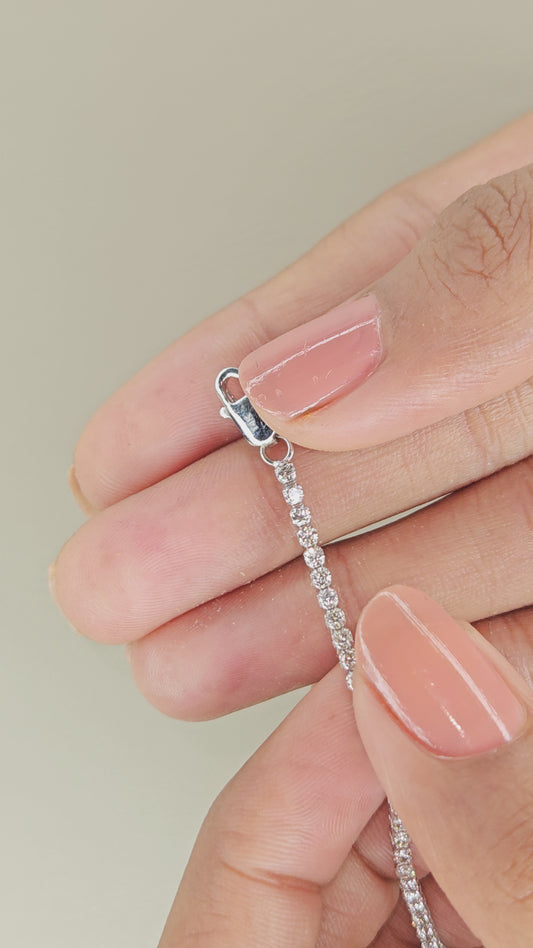 Single Row Round Cut Lab Grown Diamond Tennis Bracelet For Women