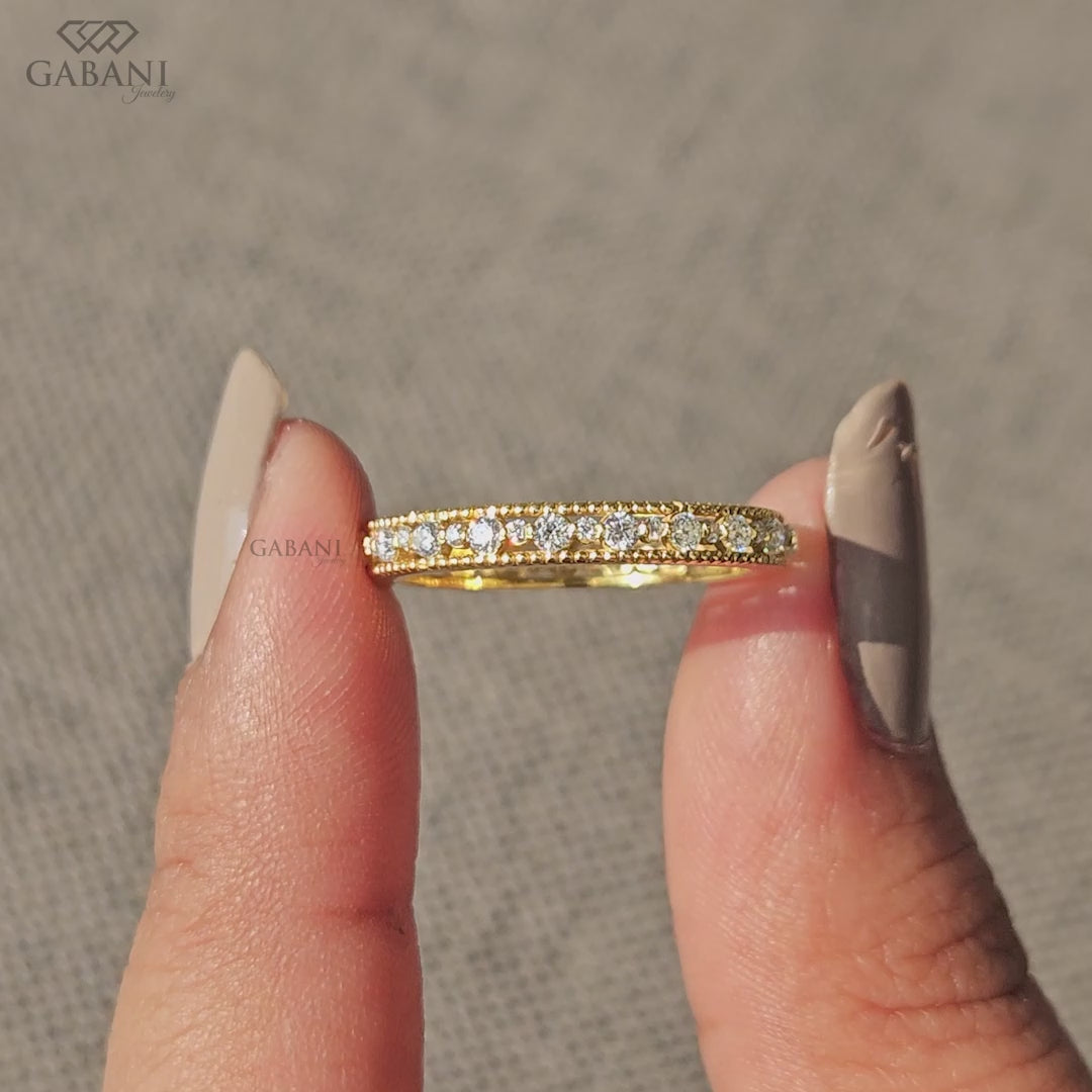 lab grown diamond eternity band with comfort fit
