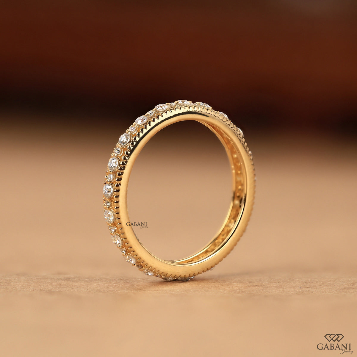 vintage milgrain eternity band for women