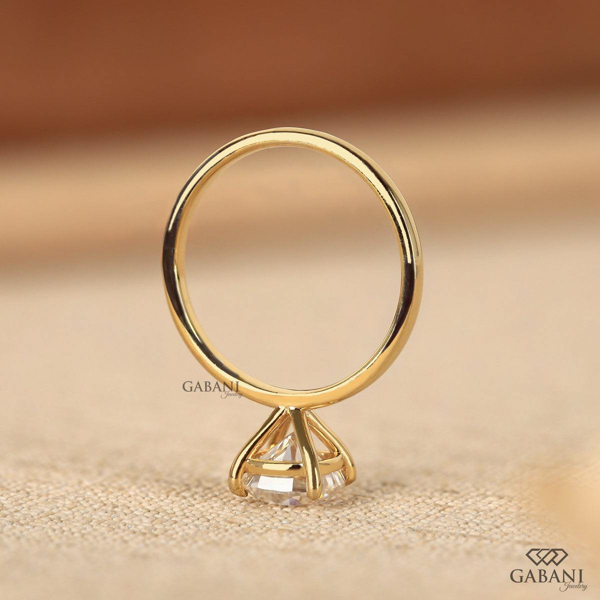 minimal cushion cut lab grown diamond ring with pipe shank band