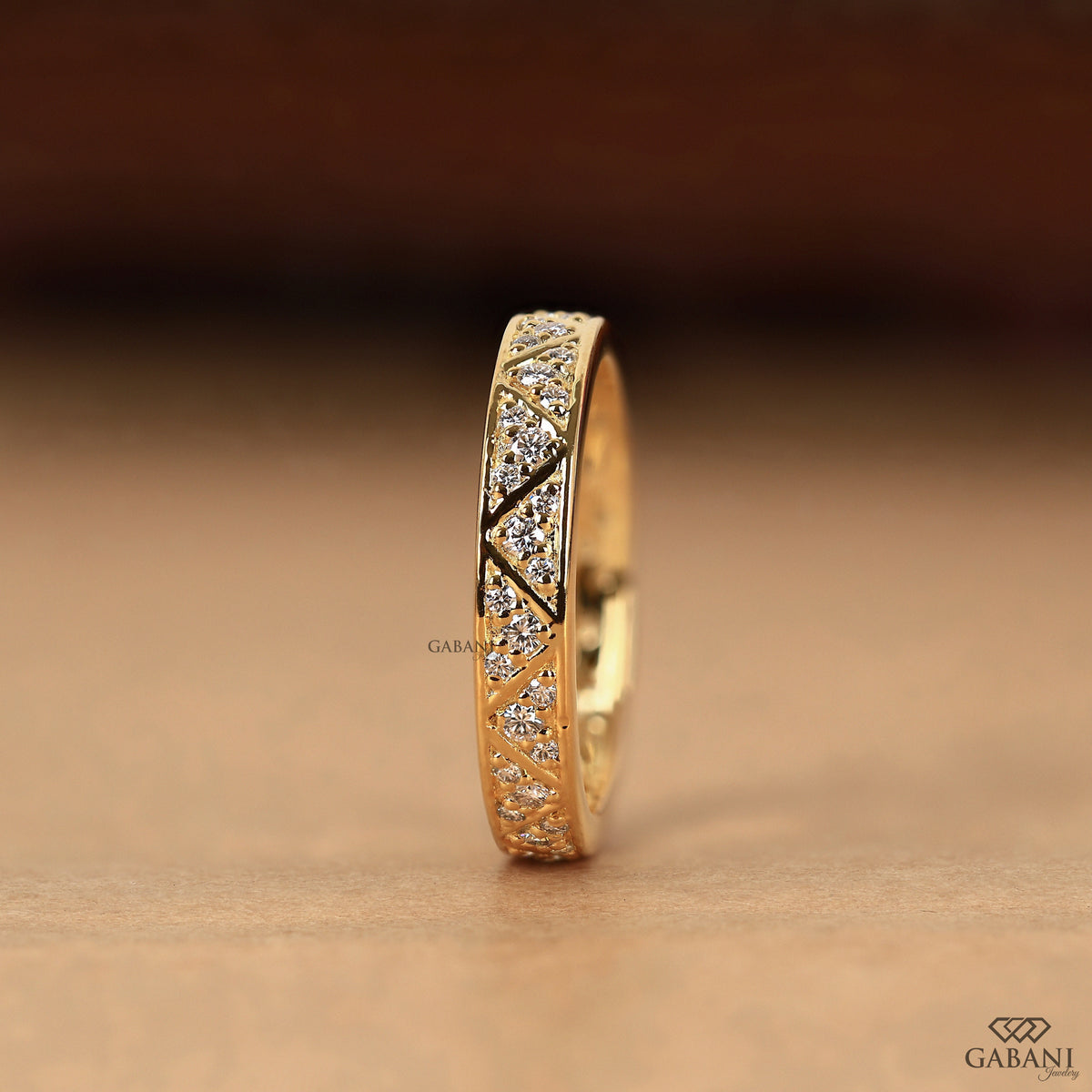 gabani jewelry pave diamond zig zag eternity band lab grown diamonds in yellow gold wedding ring